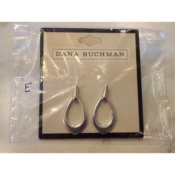 Dana Buchman Silver-Tone Teardrop Earrings Lightweight Elegant Style - Picture 2 of 5